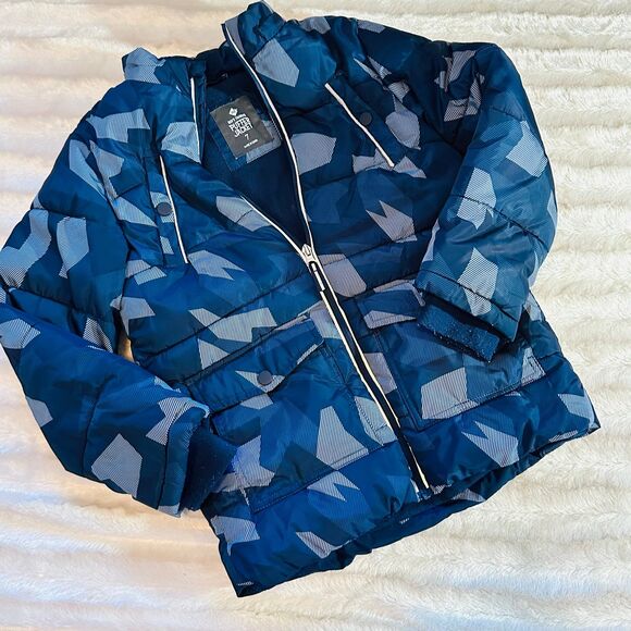 Boy’s Blue Puffer, Jacket Members Mark Size 7 - Picture 1 of 6